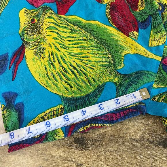 Vintage NORDSTROM High Waist Silk Fish Shorts - Picture 7 of 9